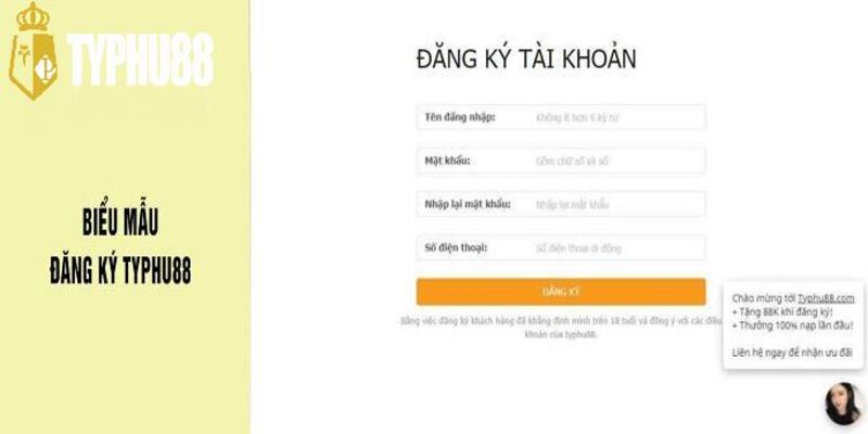 Siêu ưu đãi khi đăng ký và đăng nhập Typhu88